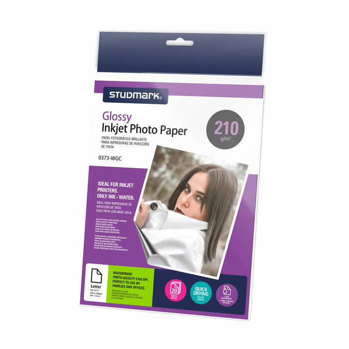 PAPEL FOTO 8.5x11 (20) GLOSSY 210 G/M2 ST-00373-WGC STUDMARK