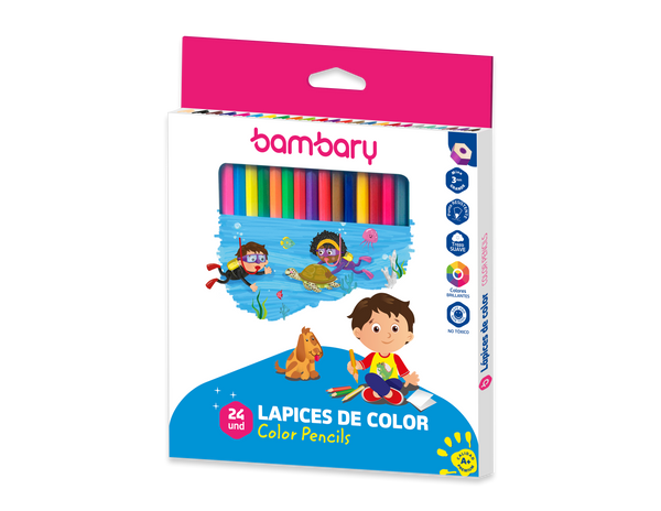LAPICES DE COLORES (24) HEXAGONAL 205-1505/101 BAMBARY