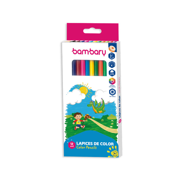 LAPICES DE COLORES (12) REDONDOS 205-1515/102  BAMBARY