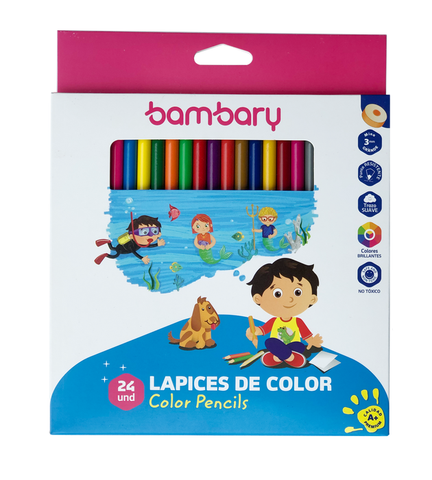 LAPICES DE COLORES (24) REDONDOS 205-1515/103 BAMBARY