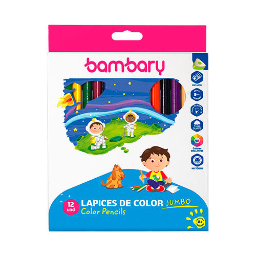 LAPICES DE COLORES (12) TRIANG JUMBO 205-1520/107 BAMBARY