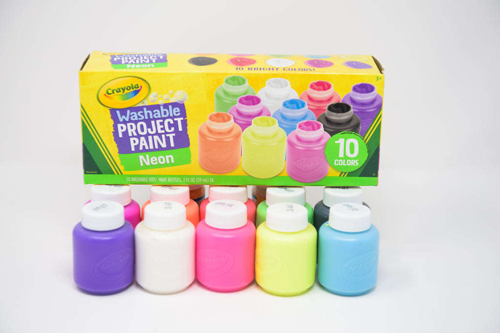 Peinture néon lavable Crayola, 10 flacons de 2 oz pour Peinture néon lavable Crayola, 10 flacons de 2 oz pour