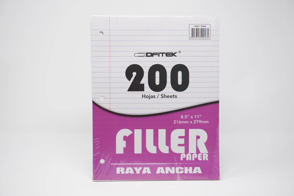 HOJAS RAYADAS CON HUECO CARTA  OFITEK