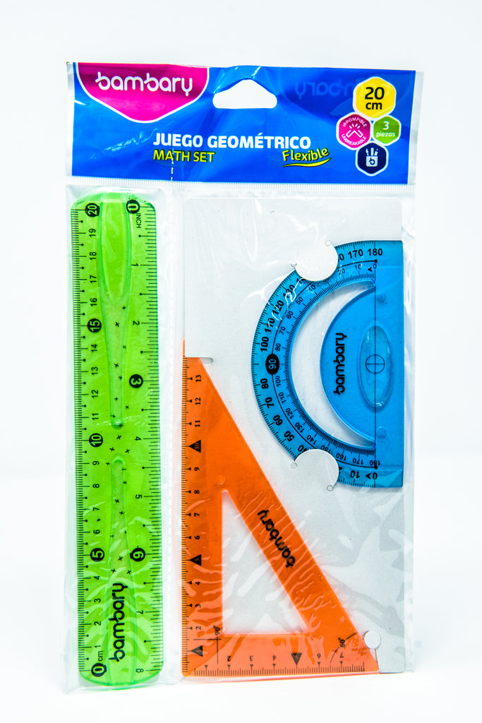 JUEGO DE GEOMETRIA FLEX 20CM BLISTER 230-6005/050 BAMBARY