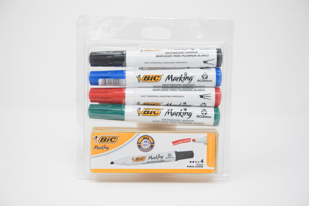 Set Marcadores Para Tablero (4) Con Borrador Bic