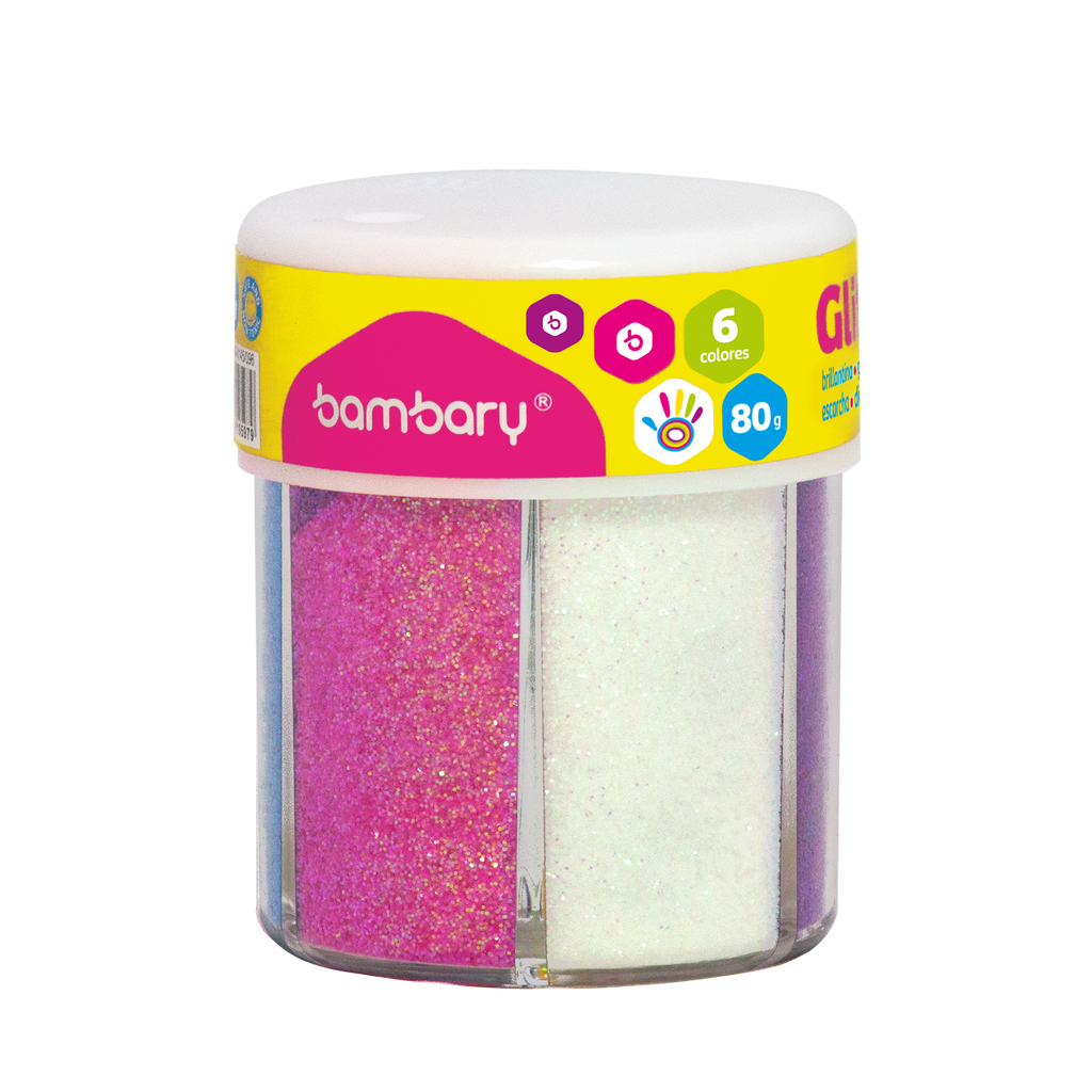 ESCARCHA JARRA 6 COLORES PASTELES 390-0145/072 BAMBARY